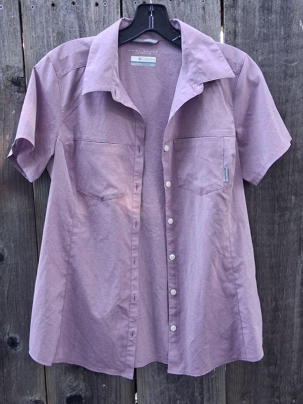 Columbia Girls' OMNI SHADE Lavender Short-Sleeve Button-Up Shirt